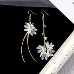 Korean White Acrylic Flower Handmade Earrings