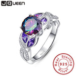 Mystical Rainbow Topaz 925 Sterling Silver Ring