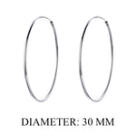 925 Sterling Silver Large Hoop Earrings