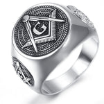 Vintage Silver Color Masonic Logo Ring