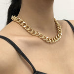 Chunky Thick Lock Chain Necklace