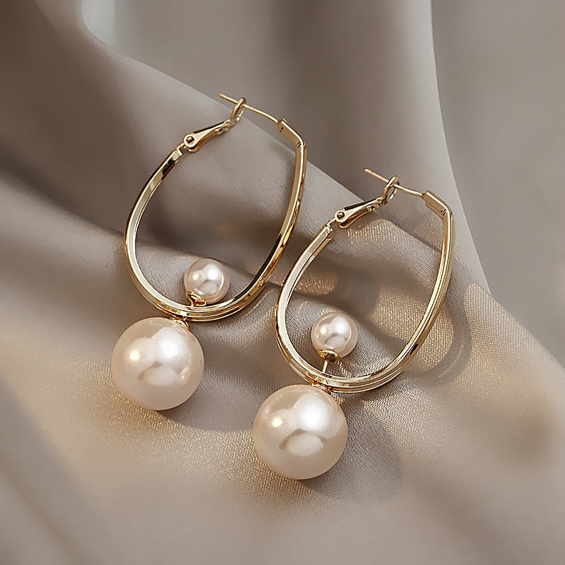 Vintage Charming Korean Fashion Pearl Earrings