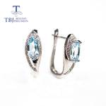 Natural Blue Topaz 925 Sterling Silver Earrings