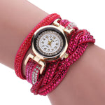 Luxury Crystal Woman Gold Bracelet Quartz Watch