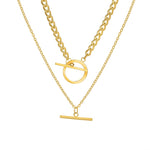 Thick Chain Toggle Clasp Necklace