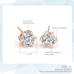 Cubic Zirconia Rose Gold Color Crystal Stud Earrings