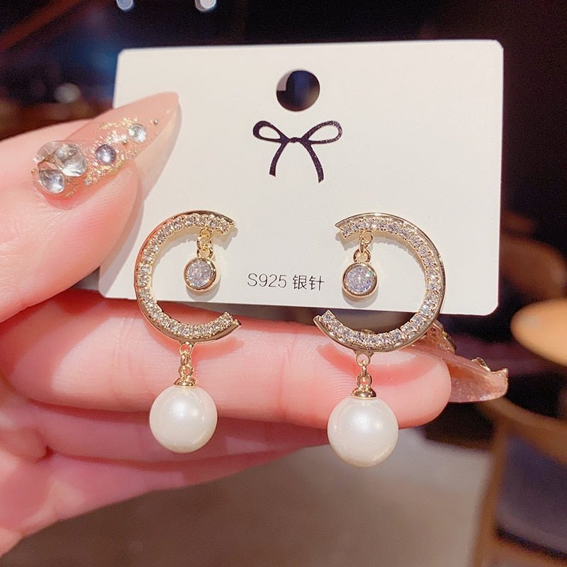 Oversized White Pearl Drop Earrings