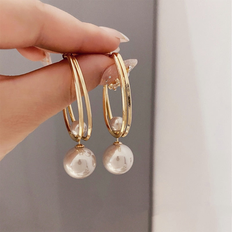 Vintage Charming Korean Fashion Pearl Earrings