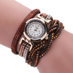 Luxury Crystal Woman Gold Bracelet Quartz Watch