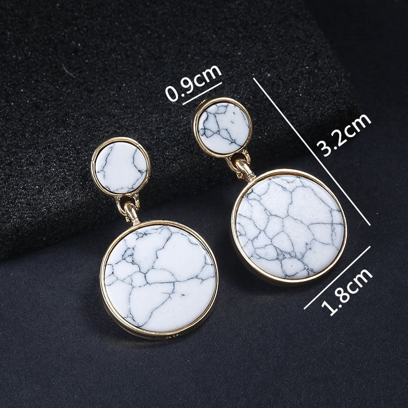 White Theme Drop Earrings