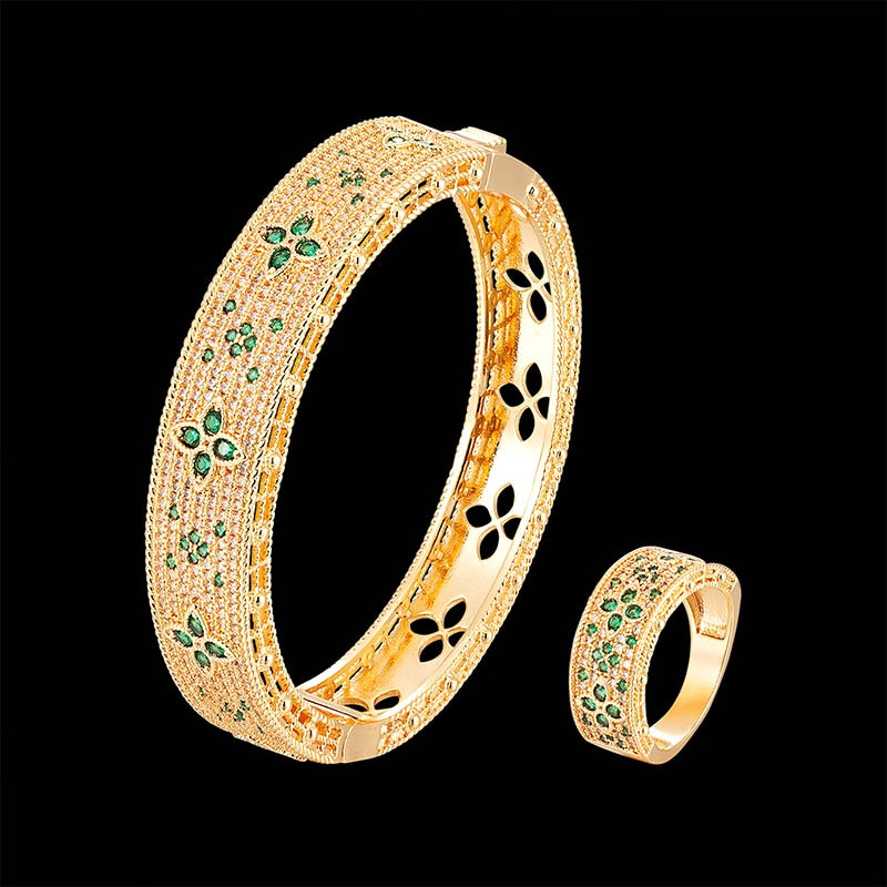 Luxury Full Zirconia Leaves Ring