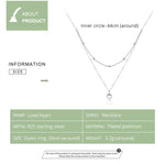 Genuine 925 Sterling Silver Double Layer Necklace