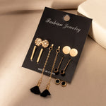 Retro Korean Geometric Earrings Set