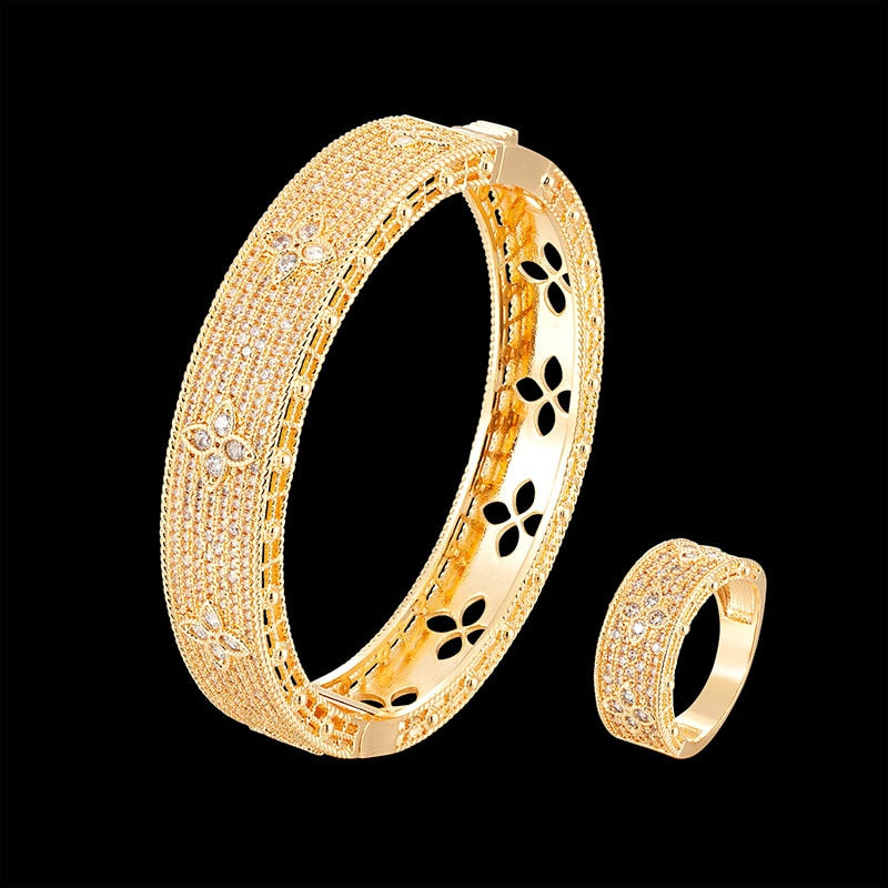 Luxury Full Zirconia Leaves Ring