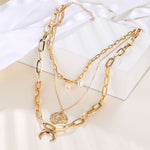 Vintage Multi Layered Pendants Necklace