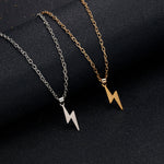 Long Chain Small Lightning Pendant Necklace