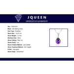 925 Sterling Silver Waterdrop Amethyst Pendant Necklace