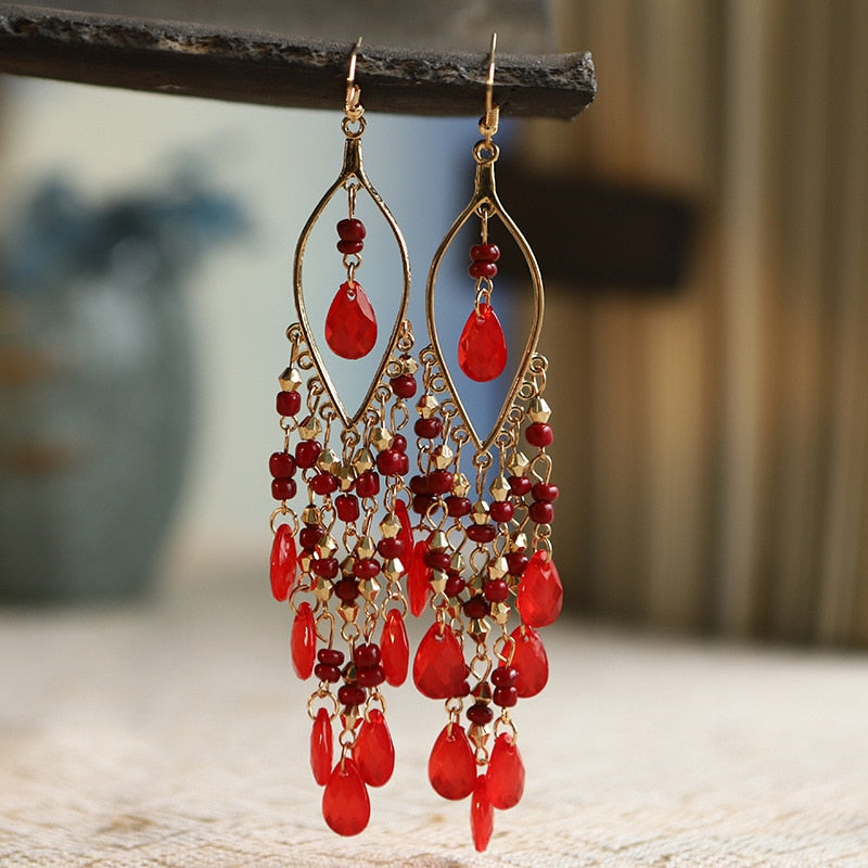 Bohemian Ethnic Fringed Tassel Earrings