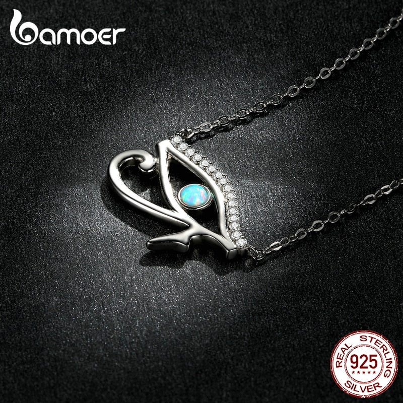925 Sterling Silver Ancient Egypt Eye Pendant Necklace