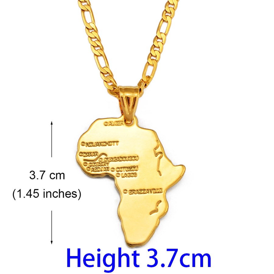 Africa Map Pendant Necklace