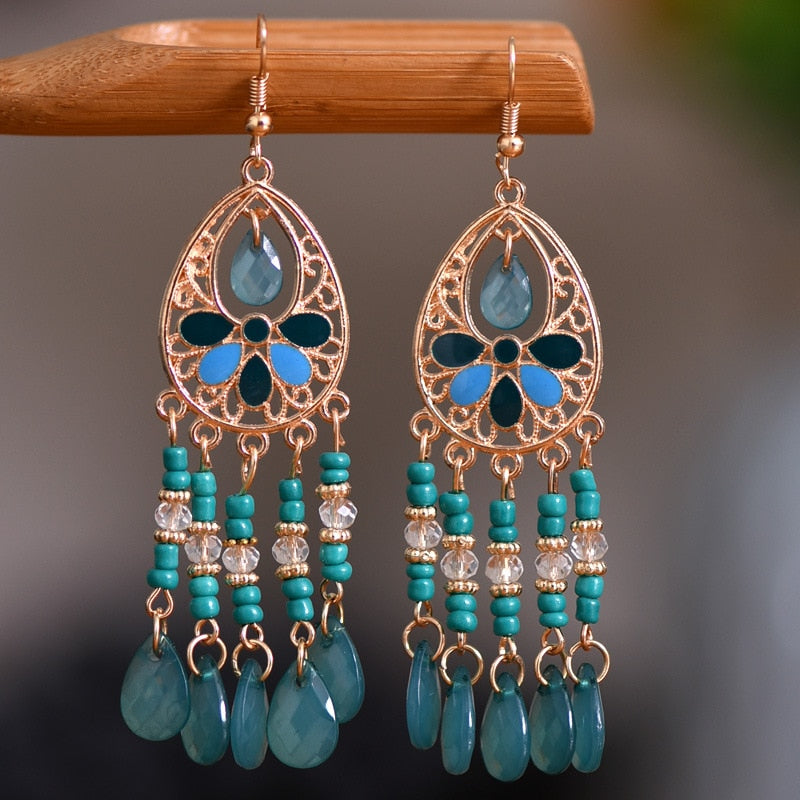 Bohemian Ethnic Fringed Tassel Earrings