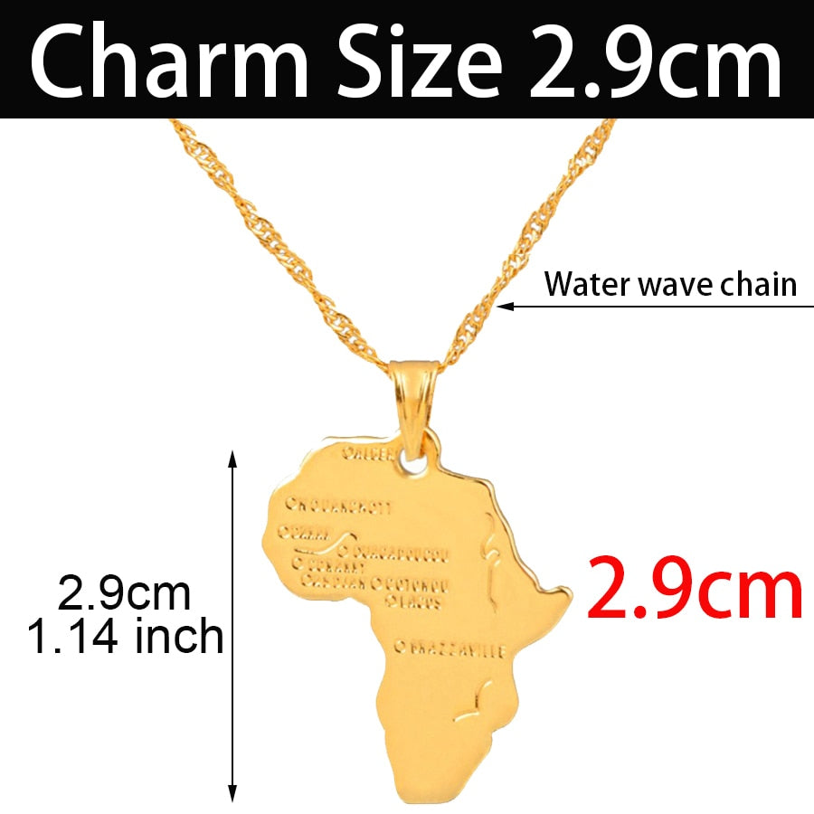 Africa Map Pendant Necklace