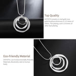 925 Sterling Silver Circle Chain Pendant Necklace