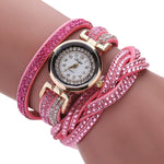 Luxury Crystal Woman Gold Bracelet Quartz Watch