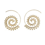 Ethnic Round Spiral Drop Earrings