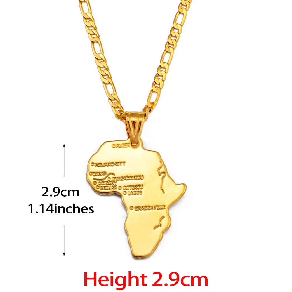 Africa Map Pendant Necklace