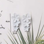 White Theme Drop Earrings