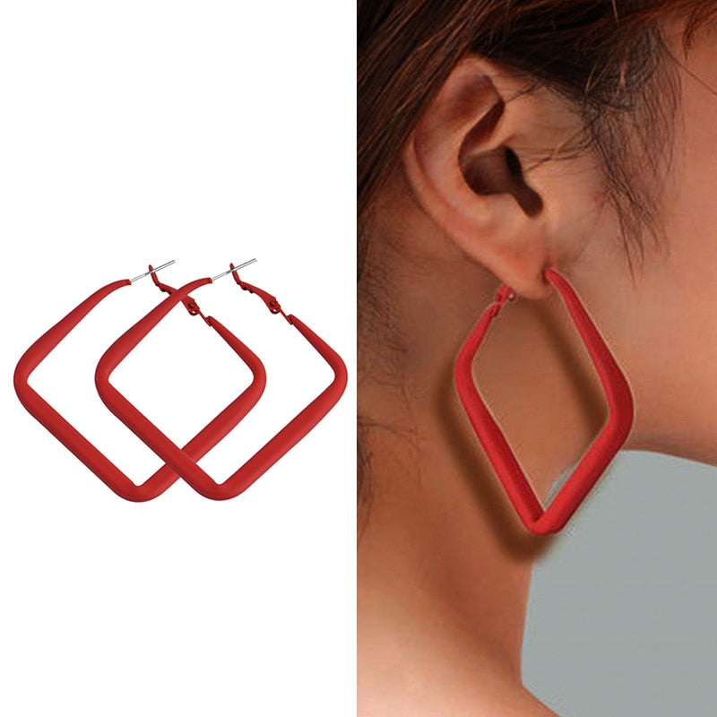 Irregular Circle Square Earrings