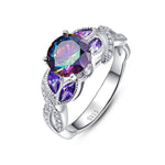 Mystical Rainbow Topaz 925 Sterling Silver Ring