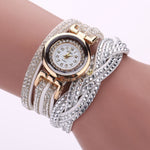 Luxury Crystal Woman Gold Bracelet Quartz Watch