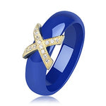 X Cross Ring With AAA Crystal