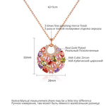 Luxury Multicolor Cubic Zirconia Big Round Necklace Pendant
