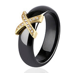 X Cross Ring With AAA Crystal