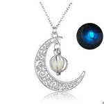 Shine Moon Luminous Stone Pendant Necklace