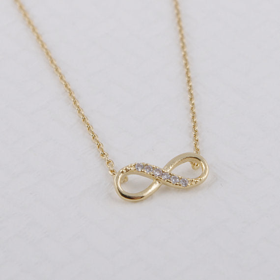 Tiny Infinity Crystal Pendant Necklace