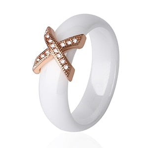 X Cross Ring With AAA Crystal