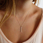 Gold Multilayer Long Strip Pendant Necklace