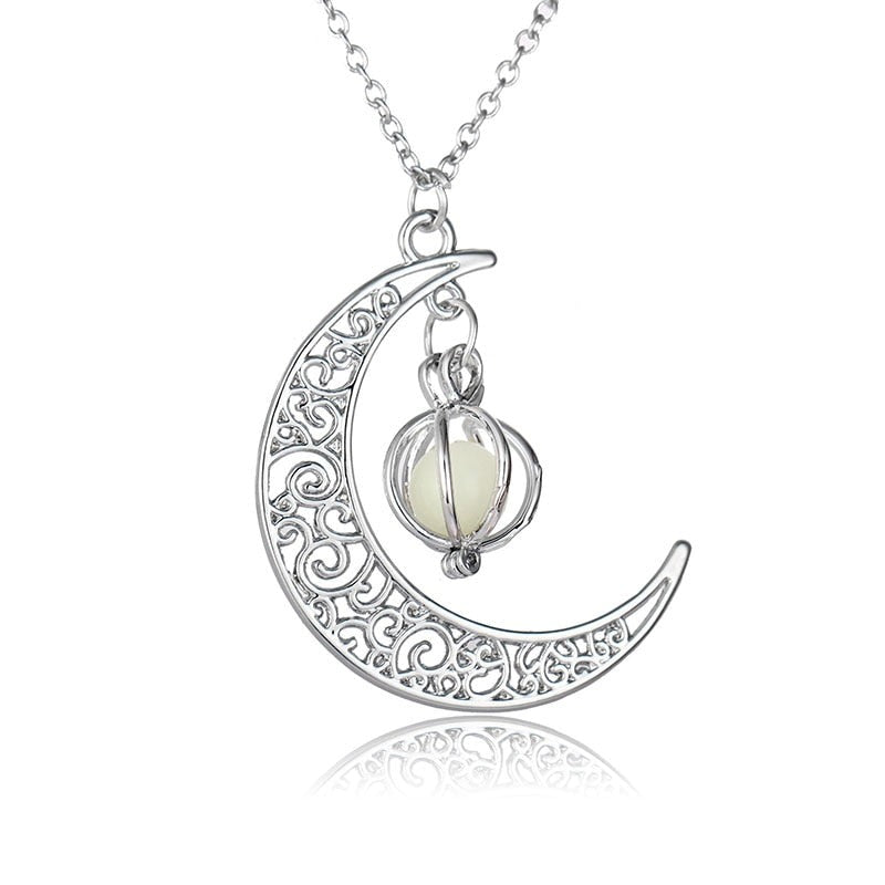 Shine Moon Luminous Stone Pendant Necklace