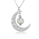 Shine Moon Luminous Stone Pendant Necklace