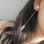 Simulated Pearls Long Tassel Dangle Earrings