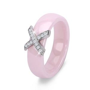 X Cross Ring With AAA Crystal