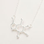 Simple Caffeine Molecule Structure Necklace