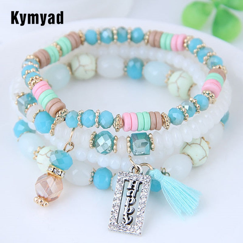 Bohemian Beads Crystal Charms Bracelets