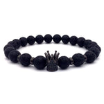 Trendy Lava Stone Imperial Crown Bracelet