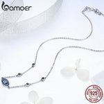 925 Sterling Silver Blue Zircon Guardian Eye Pendant Necklace