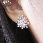 Sliver Snowflake Stud Earrings